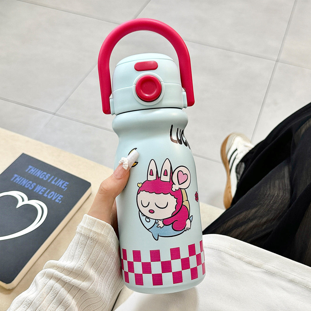 Women's water bottle with fun animal design and ergonomic carrying handle Kalsten