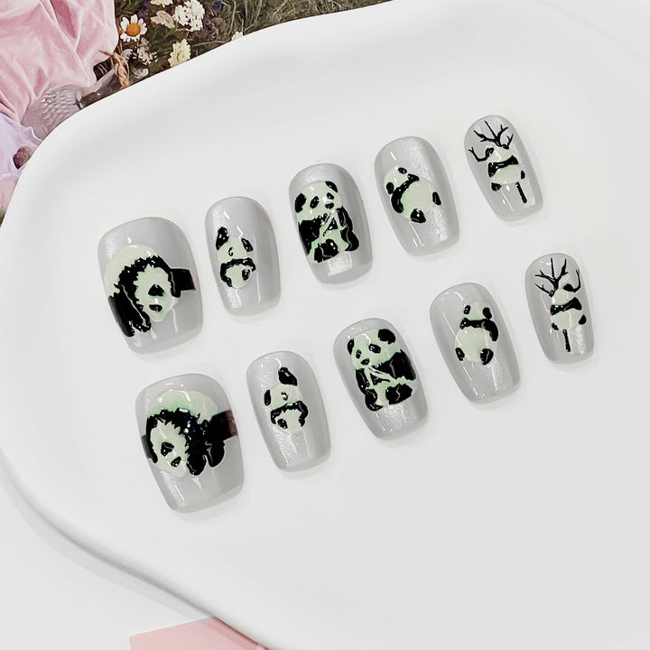 Artificial Nail Tips with Panda Design Kalsten