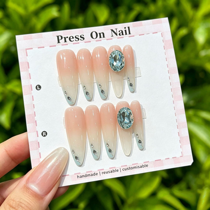Artistic Press-On Nail Set with Floral and Patterned Designs