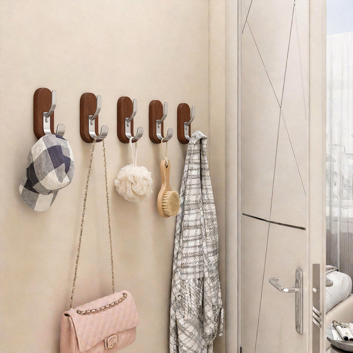 Over-Door Heavy-Duty Metal Coat & Accessory Hook Rack with Tall Hanger