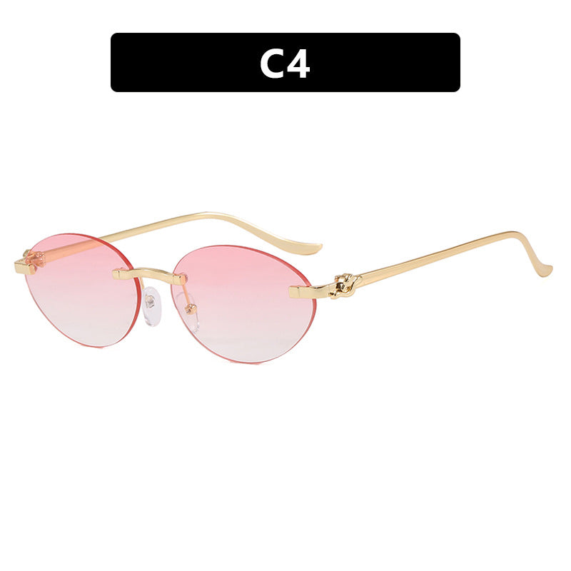 Women's elegant oval sunglasses with golden accents Kalsten