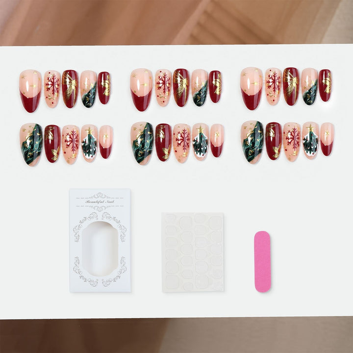 Artificial nail set with festive motifs Kalsten