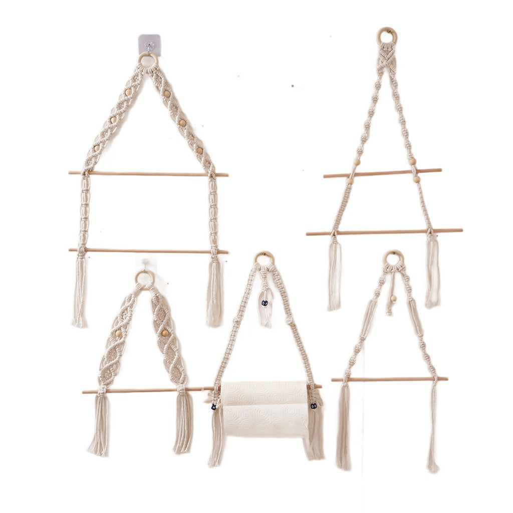 Macrame Hanging Plant Holder with Wooden Rod Kalsten
