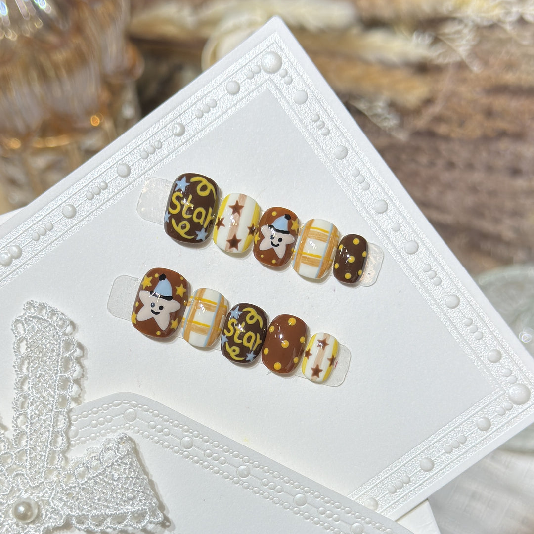 Playful Cartoon-Inspired Press-On Nail Set Kalsten