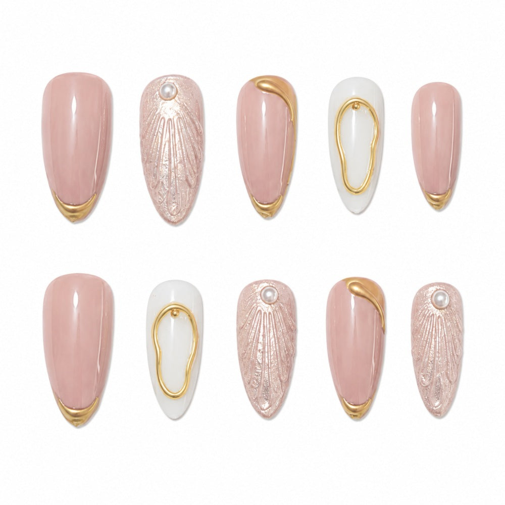 Elegant Shell Decorative Press-On Nail Art Set