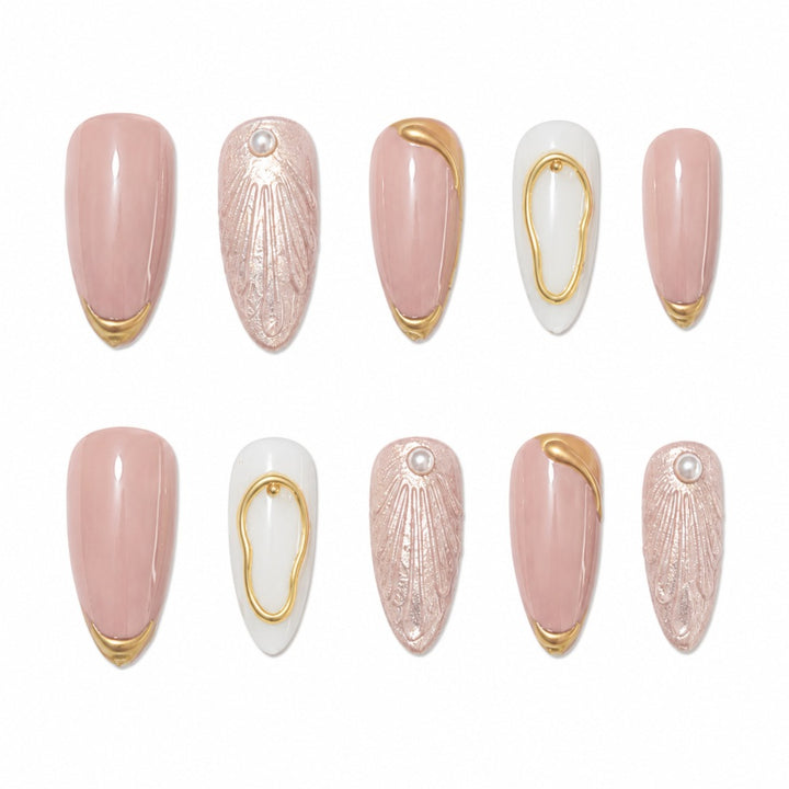 Elegant Shell Decorative Press-On Nail Art Set