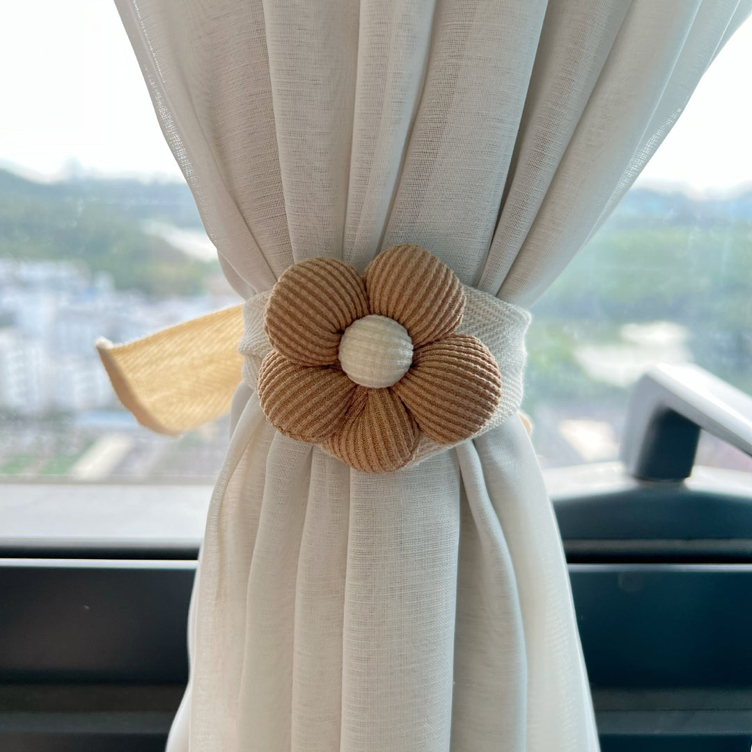 Plush Bear Curtain Tieback with Elastic Loop and Soft Teddy Face