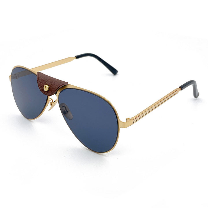 Retro Pilot Sunglasses with Blue Tinted Lenses Kalsten