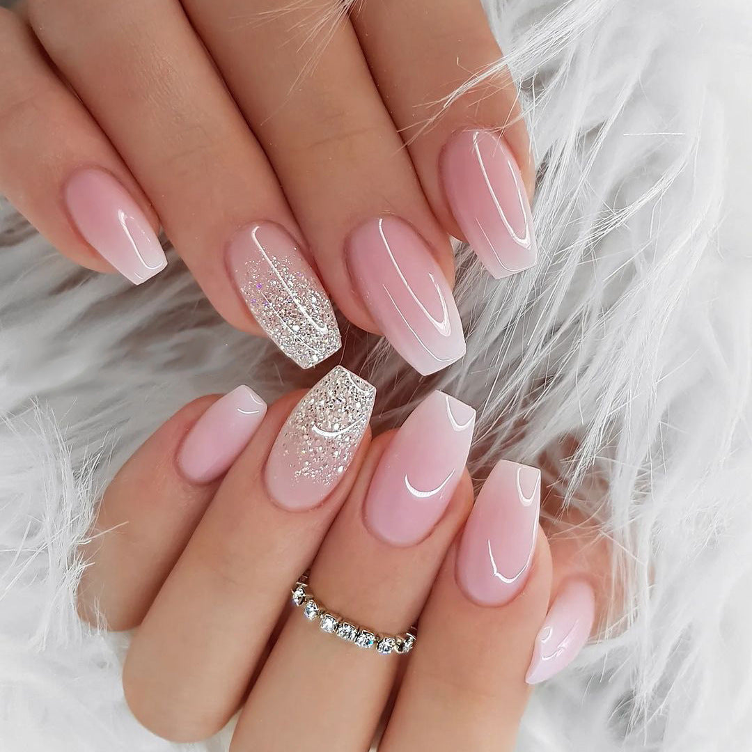 Artful Gel Nails with Glitter and Ombre Effects Kalsten