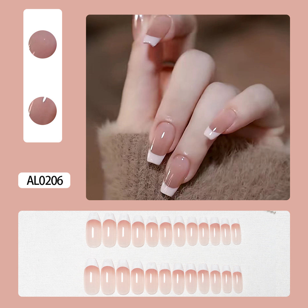 Elegant French Tip Press-On Nails  1791110396