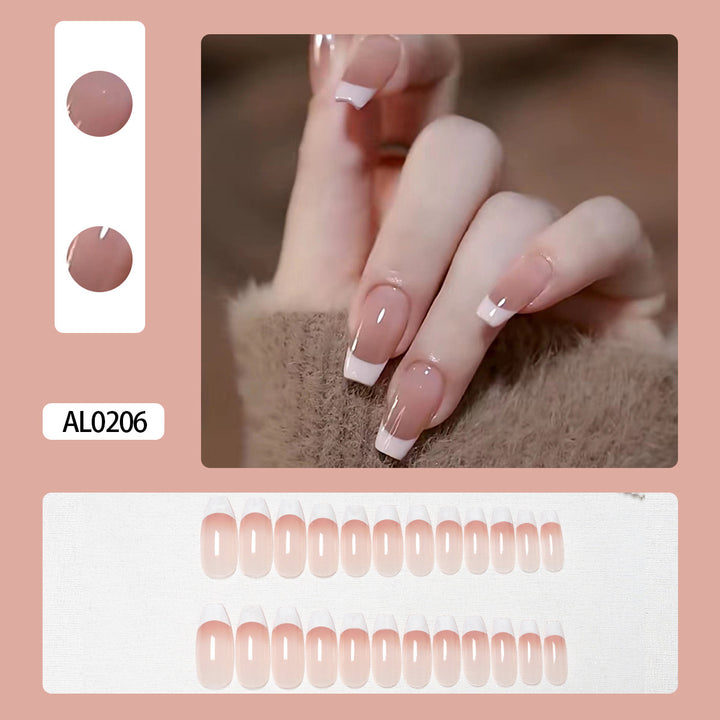 Elegant French Tip Press-On Nails  1791110396