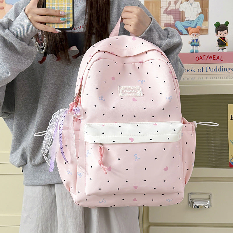 Charming Polka Dot School Backpack Kalsten