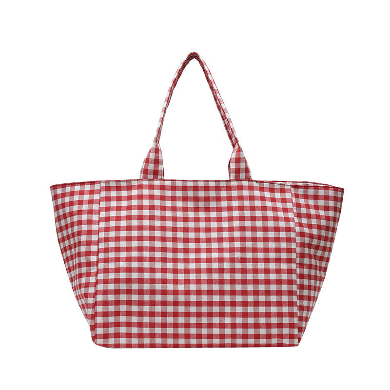 Stylish Checked Utility Tote Bag Kalsten