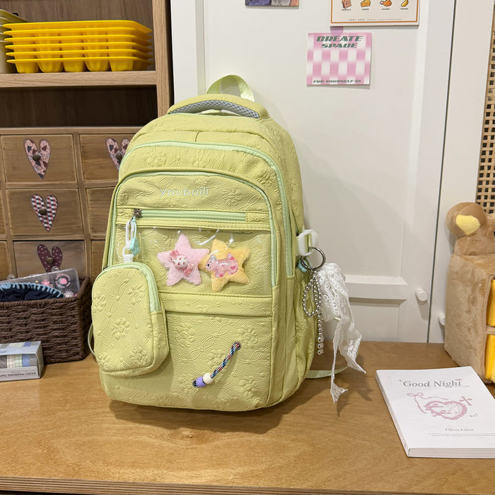 Decorative Floral-Embossed Backpack Kalsten
