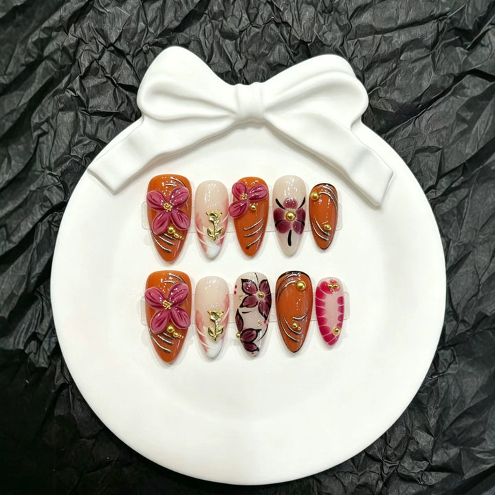Artisan Floral Press-On Nail Set