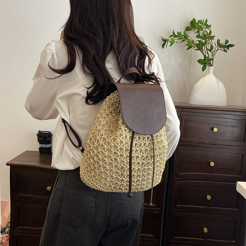 Handcrafted backpack bag with leather embellishments Kalsten