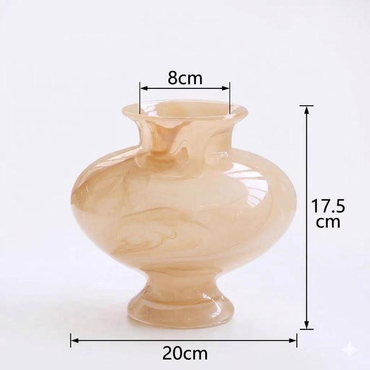 Handblown Swirled Pedestal Accent Glass Vase Kalsten