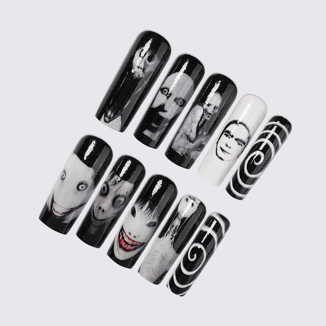 Stylish artificial nail set with unique graphics Kalsten