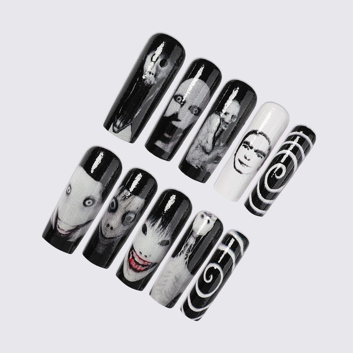 Stylish artificial nail set with unique graphics Kalsten