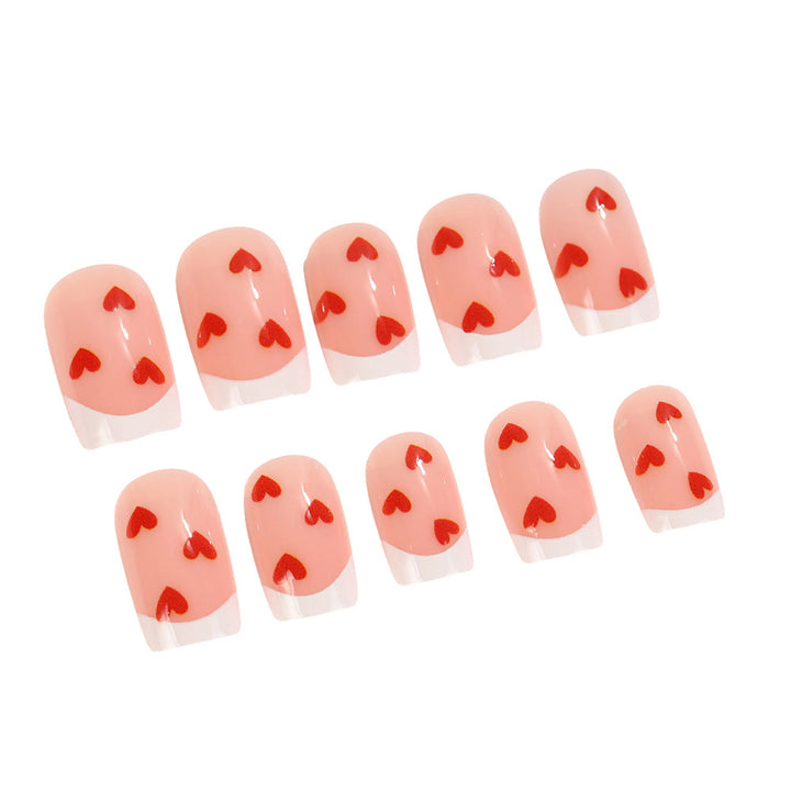 Artificial nails with romantic heart motifs Kalsten