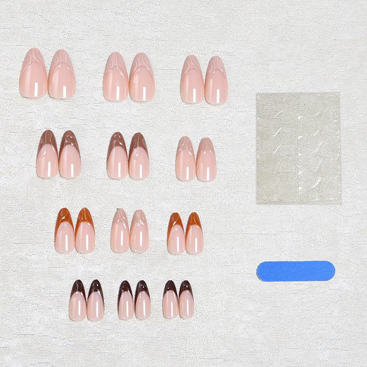 Acrylic nail set with elegant marble pattern and glossy finish Kalsten