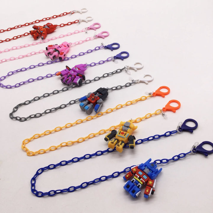 Playful glasses holder chain with robot motif Kalsten