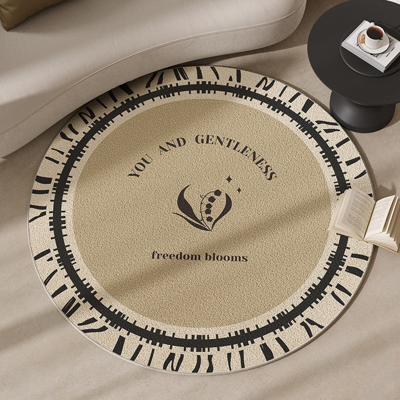 Round Motivational Area Rug Kalsten