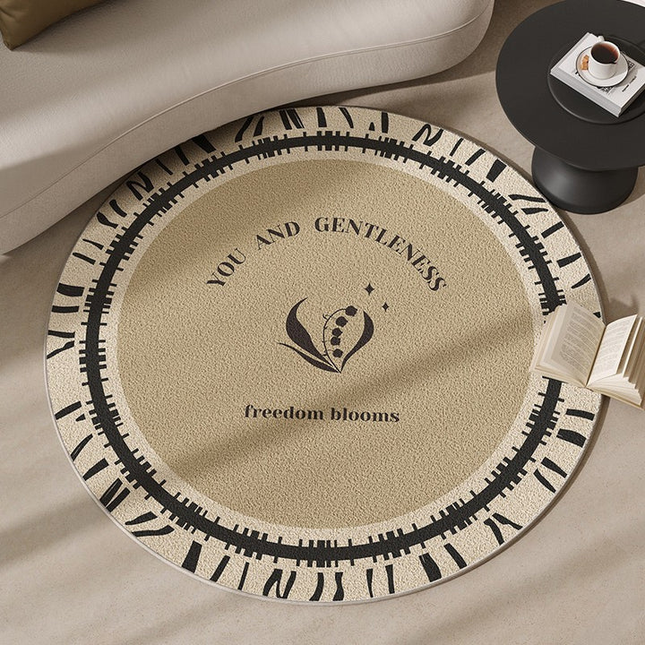 Round Motivational Area Rug Kalsten