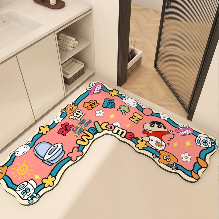 Cartoon Character Welcome Bath Mat Decor