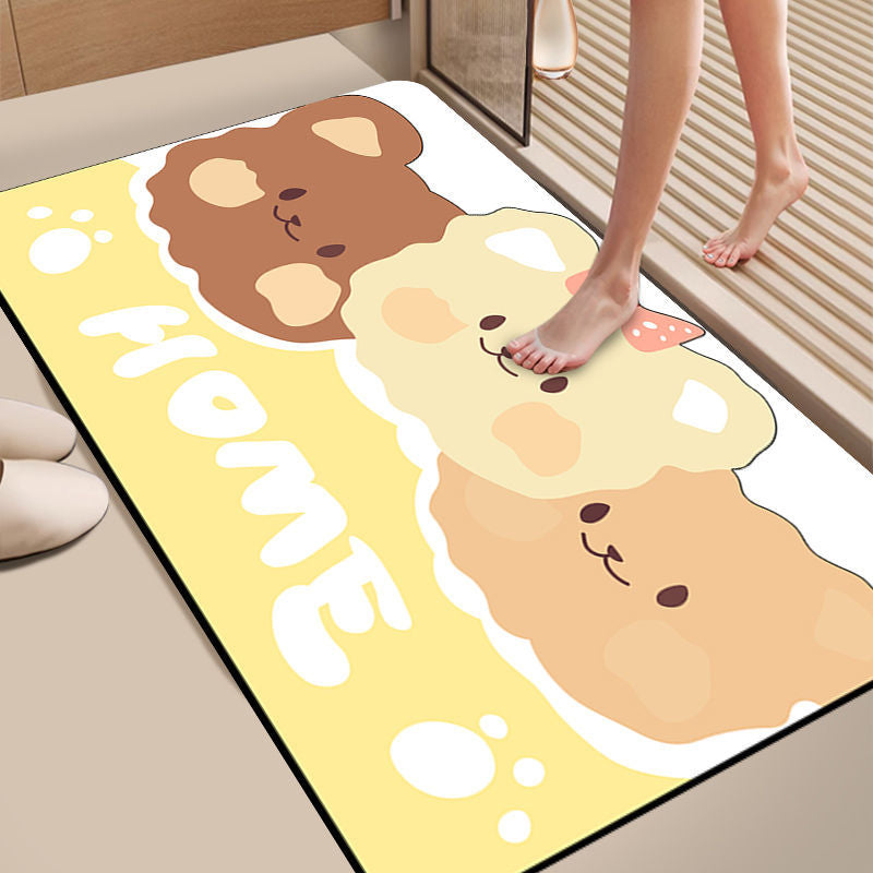 Cartoon Dog-Themed Bath Mat Kalsten