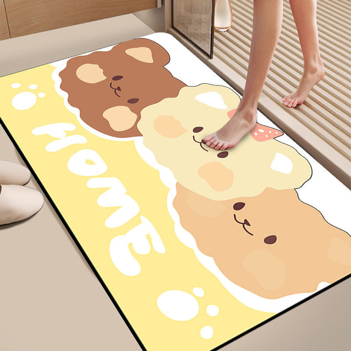 Cartoon Dog-Themed Bath Mat Kalsten