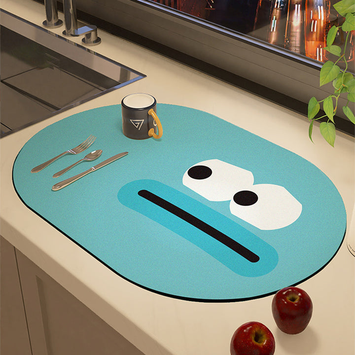 Playful Cartoon-Theme Kitchen Mat