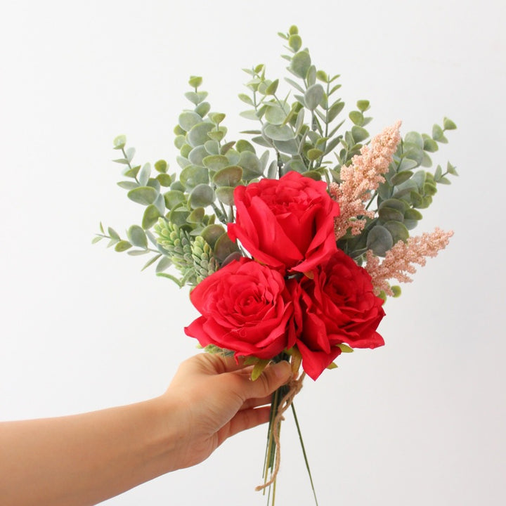 Lifelike Yellow Rose Bouquet Arrangement