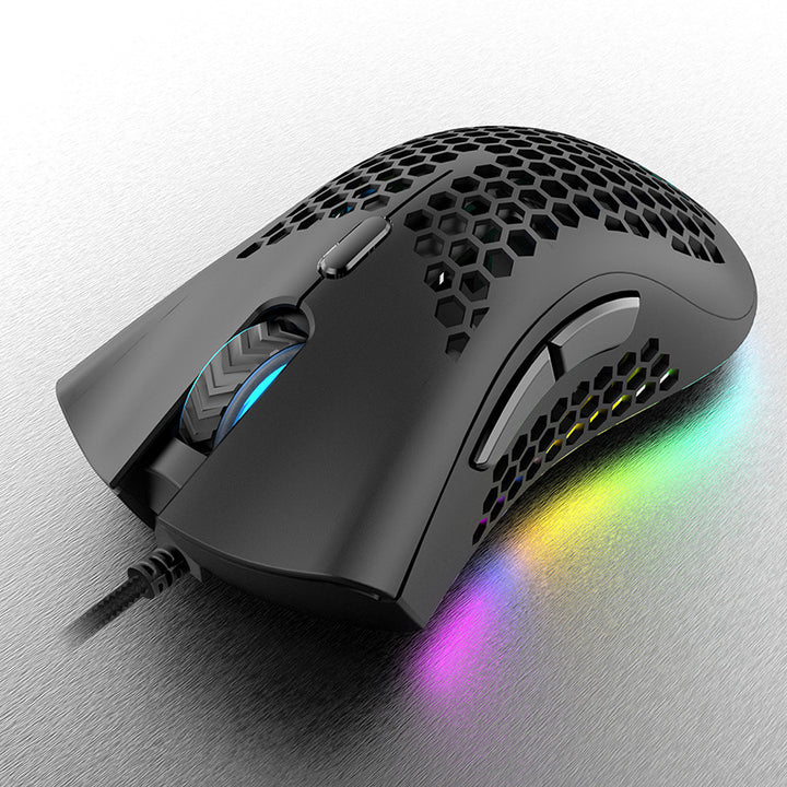 Honeycomb-Style Gaming Mouse with RGB Illumination Kalsten