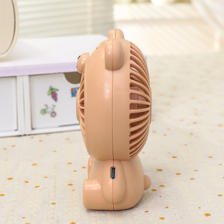 Unisex portable rechargeable table fan in bear shape with USB charging port and quiet motor Kalsten