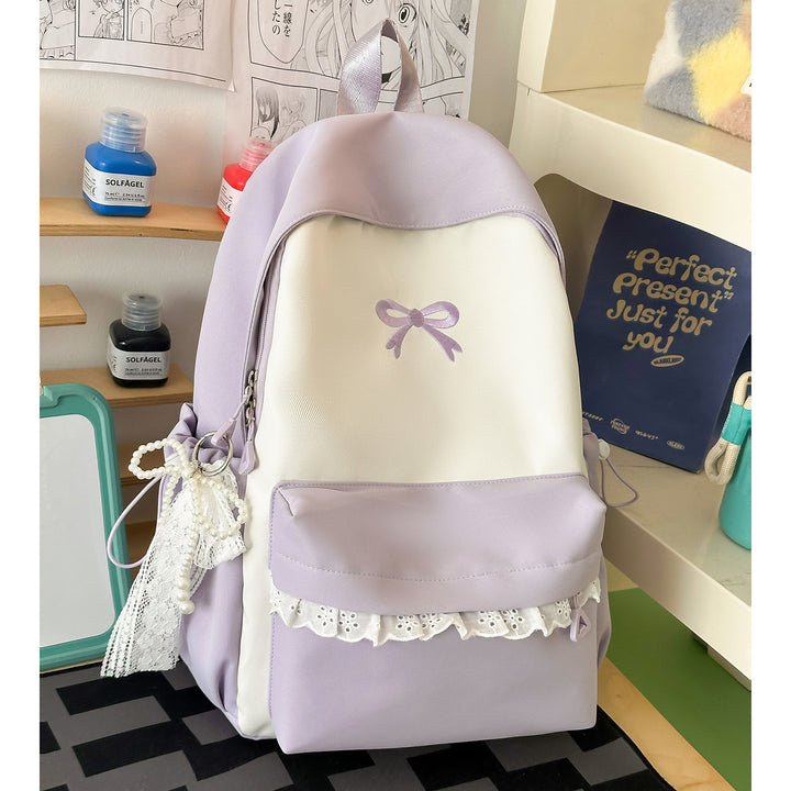 Decorative Bow-Embellished Casual Backpack Kalsten
