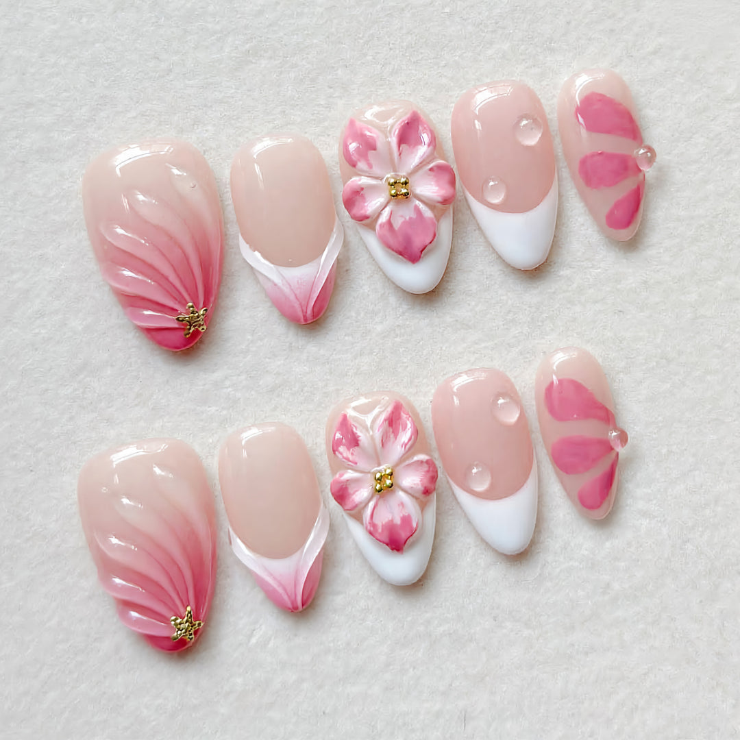 Floral Art Inspired Press-On Nail Set Kalsten
