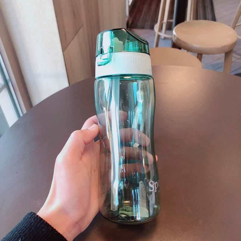 Women Ergonomic Sports Water Bottle with Integrated Straw Function Kalsten