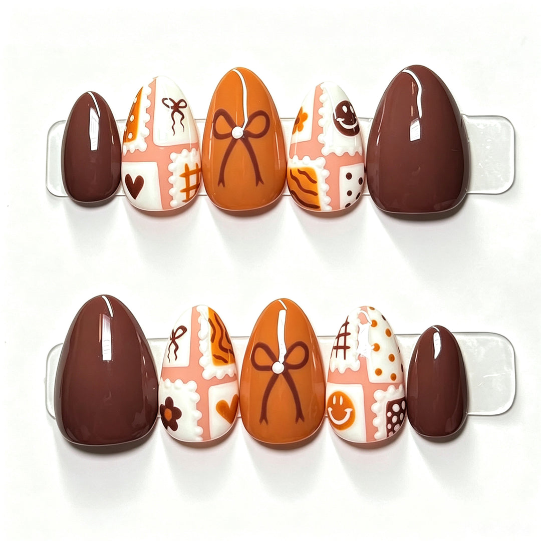 Creative Hand-Painted Press-On Nail Art Set
