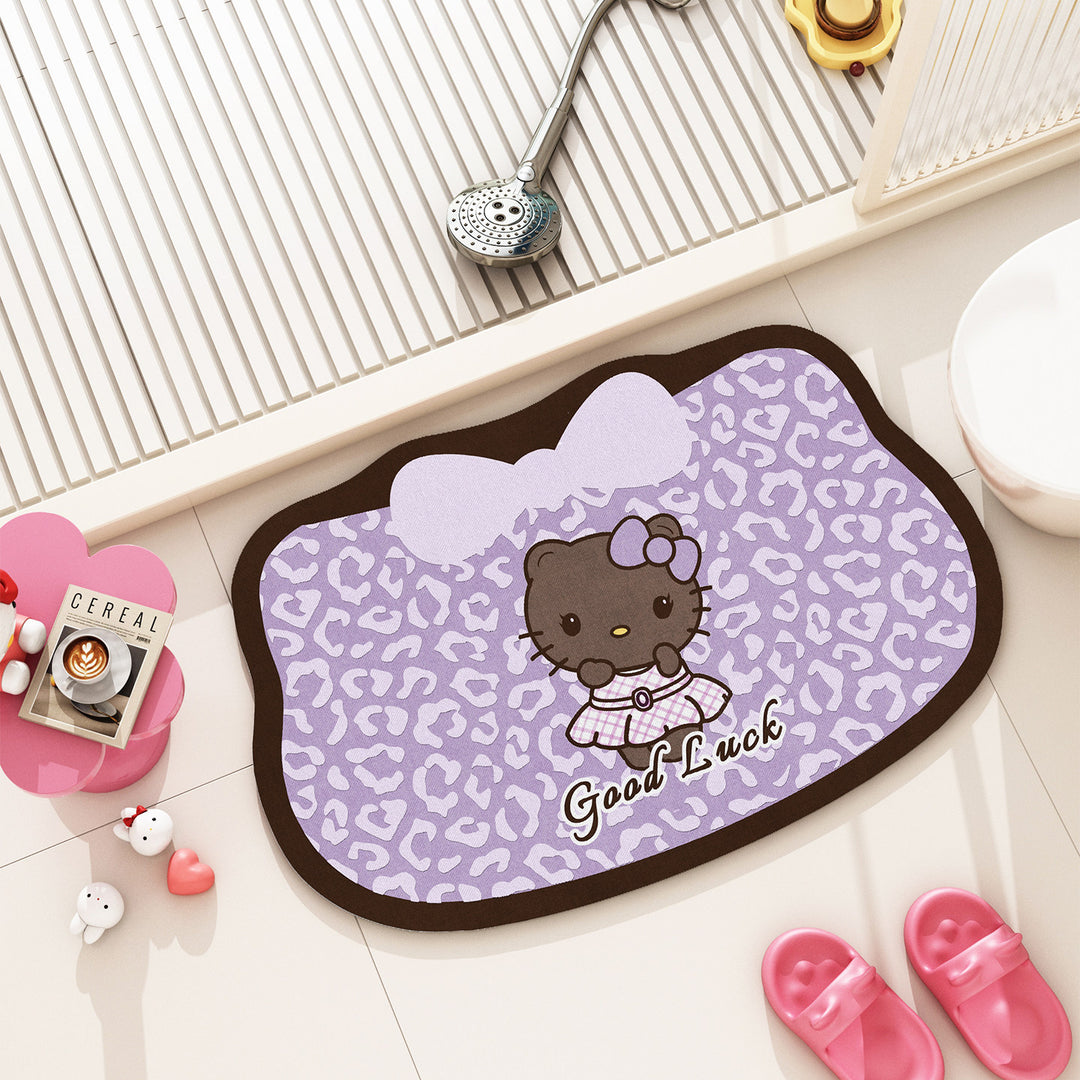 Cute Cartoon-Themed Plush Bath Mat