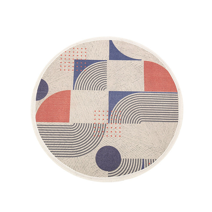Round Decorative Living Room Carpet with Modern Geometric Pattern Kalsten