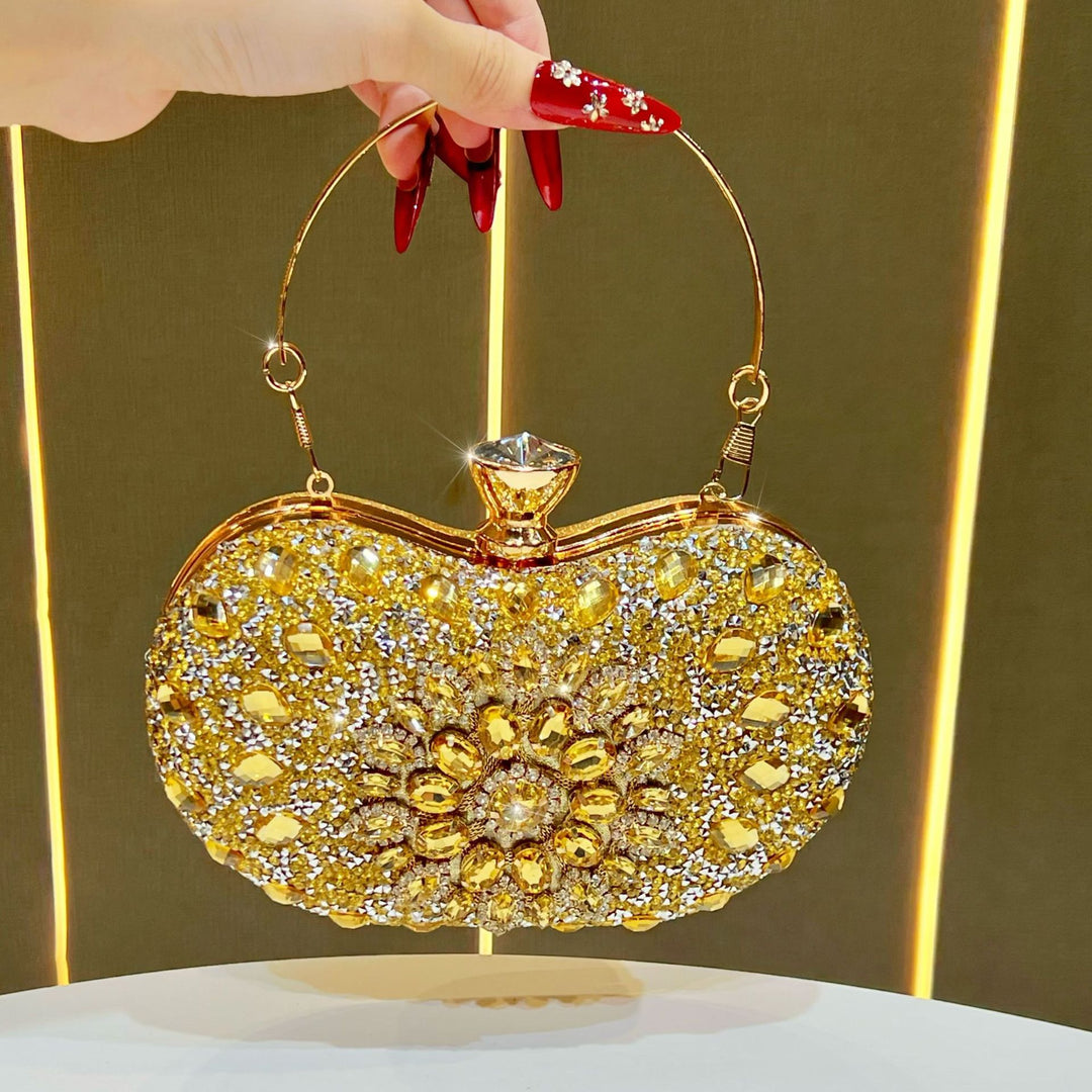 Ornate Crystal-Embellished Evening Clutch