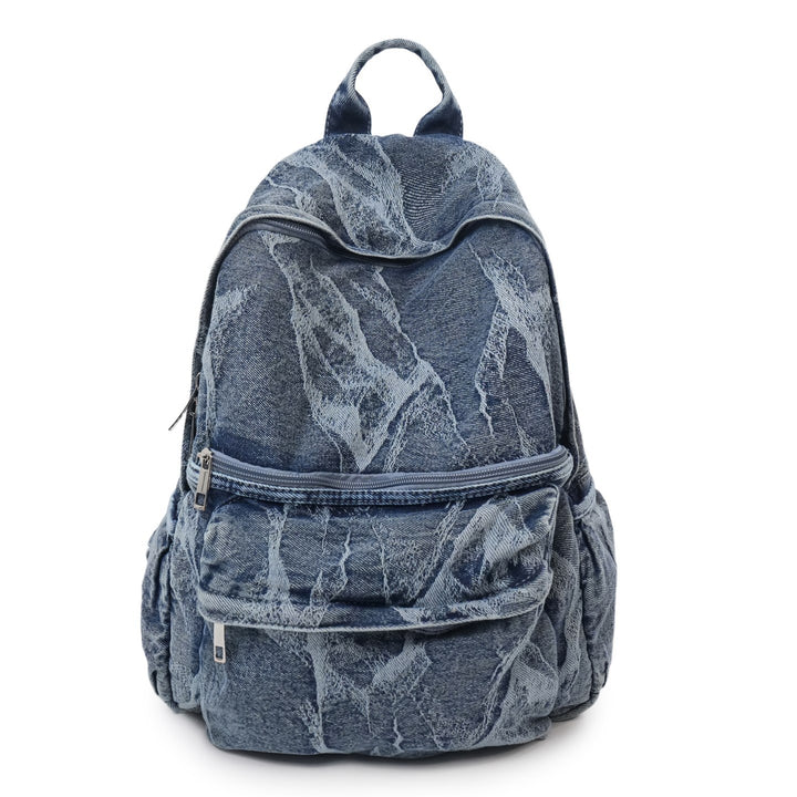 Stylish Textured Denim Backpack Kalsten