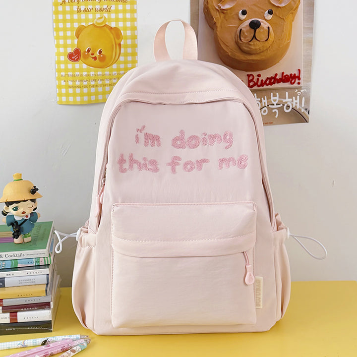 Embroidered Motivational Casual Backpack Kalsten