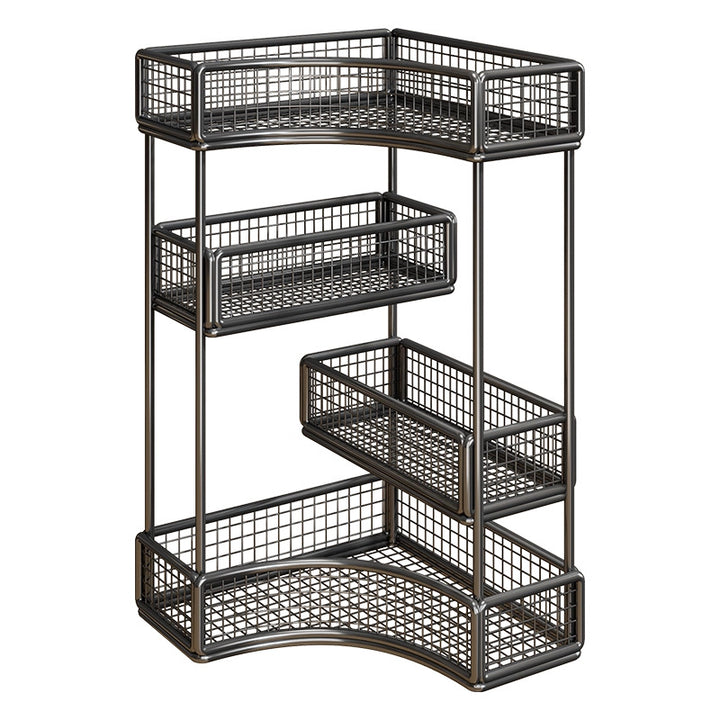 Three Tier Corner Mesh Metal Bathroom Shelf Organizer