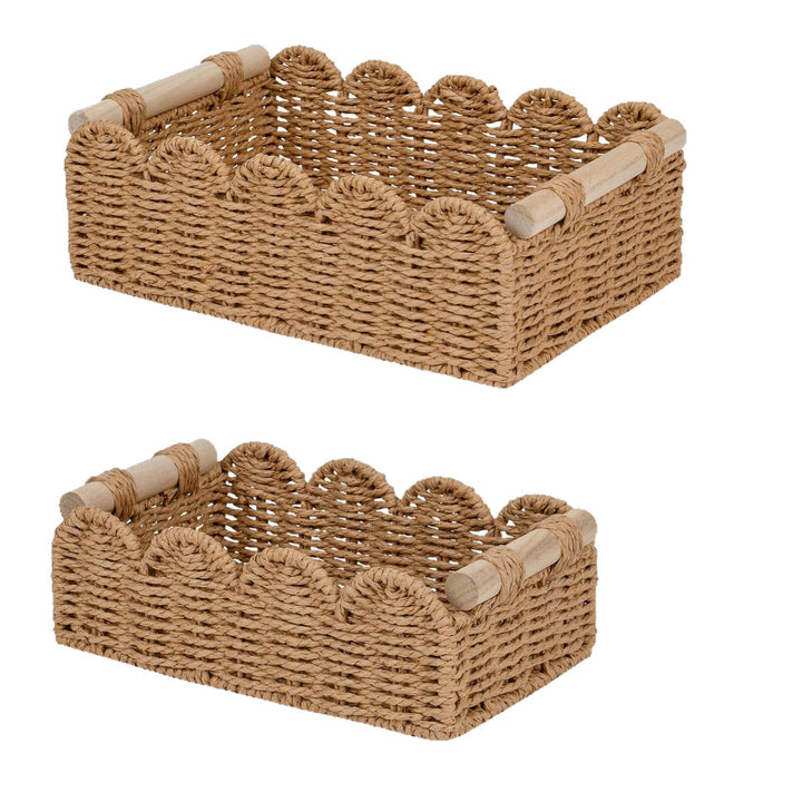 Decorative Woven Storage Basket with Scalloped Edge Kalsten 1790220477