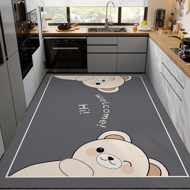 Floral Pattern Kitchen Mat