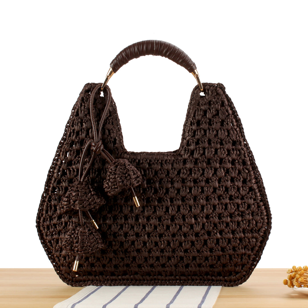 Handbag Made from Handcrafted Natural Material with Unique Tassel Pendant Kalsten