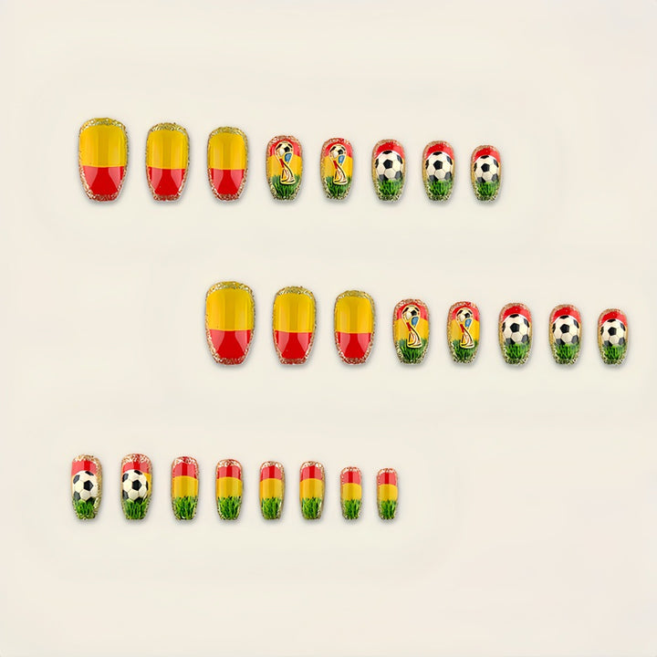 Sporty Football Design Artificial Nails Kalsten