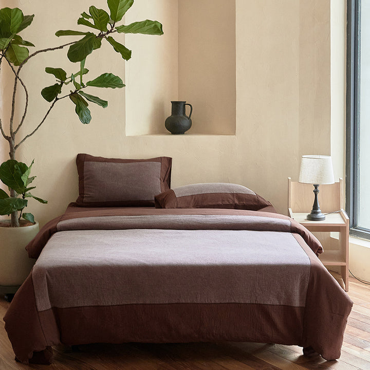 Premium linen bedding with stonewashed texture and double reversible function